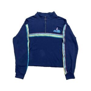 Disney JRs Women’s Blue Lilo and Stitch Blue Sparkle Pull Over Quarter Zip